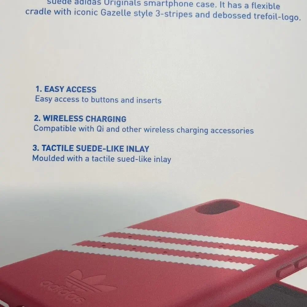 NWT adidas red striped iPhone X XS phone case